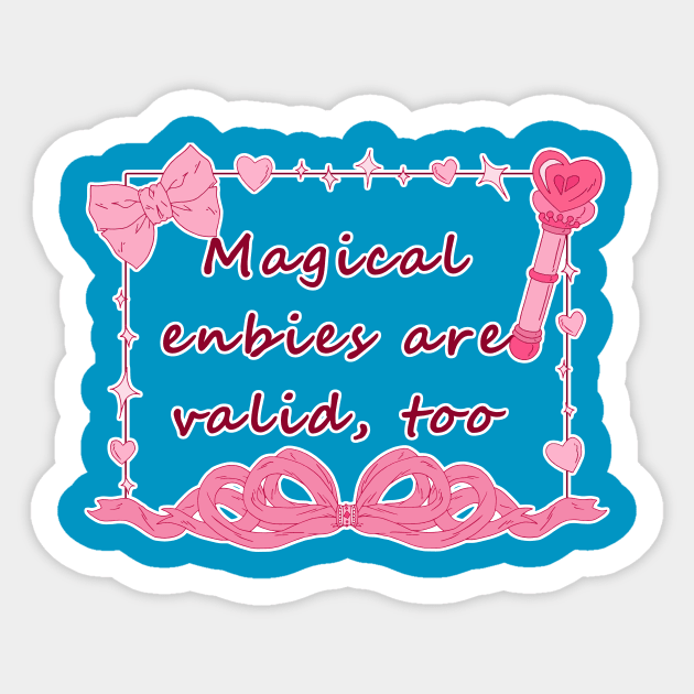 Magical Enbies - Pink Sticker by Rainy Day Dreams